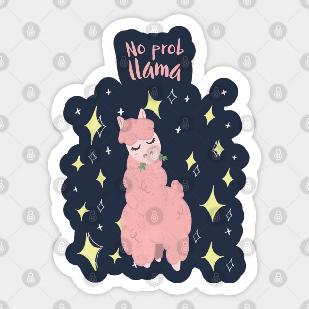 No Probllama cute Llama Sticker by CLPDesignLab